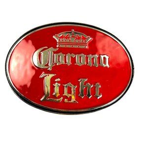 Corona Light Beer Red Solid Metal Belt Buckle with Bottle Opener u 4.75 in x 3.5